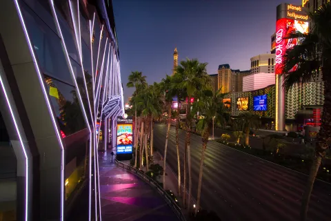 Empty Streets in Las Vegas outside the Cosmopolitan Hotel