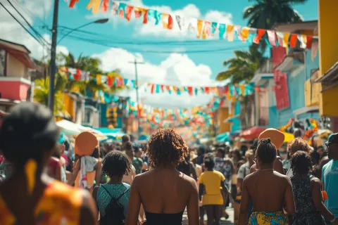 Crowded Street in Jamaica