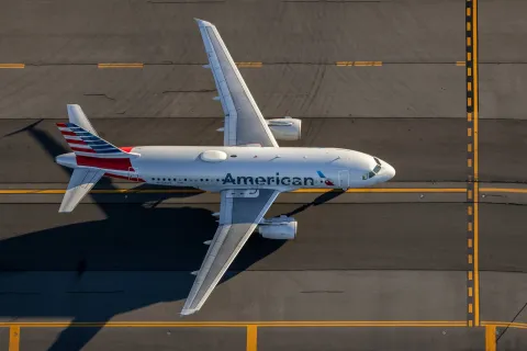 American Airlines plane from above