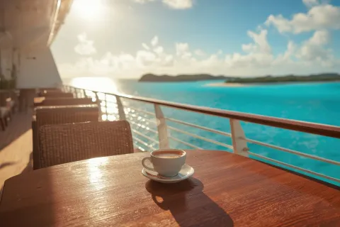 Carnival cruise coffee on table