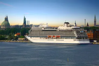 Viking cruise ship Viking Star docked at port Copenhagen